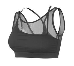 Top women workout sport bra black yoga suit Quick Dry Fitness Wear skin Grey Colour WT0088279334