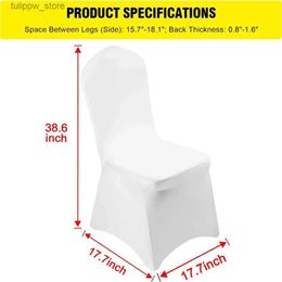 Chair Covers 100Pcs Universal Multi-Color Elastic Fabric Chair Cover Conference Room Hotel Supplies Banquet Chairs Wedding Decoration L240315