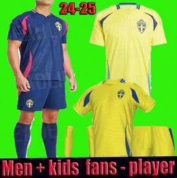 FANS Player Version 2024 Sweden Ibrahimovic Soccer Jerseys national team 2024 2025 Forsberg JANSSON EKDAL Kulusevski Football Shirts Men Kids