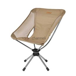 Camp Furniture Outdoor Camping Moon Chair Picnic Portable Aluminium Light Foldable Chair Travel Fishing 360 Degree Rotating Chair YQ240315