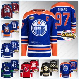 2024 All-Star Skills Hockey Jerseys Connor McDavid Makar J.T. Miller Mathew Barzal Draisaitl MacKinnon Matthews Pettersson Hughes Hughes Kucherov Pastrnak Nylander