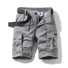 Mens Summer Cotton Army Tactical Cargo Shorts Fashion Khaki Multi-pocket Casual Short Pants Loose Military Shorts Men 240312