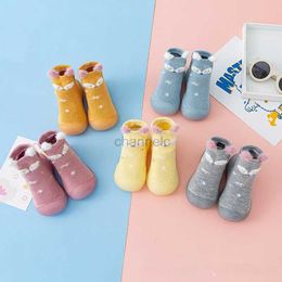 First Walkers High Dense And Warm Childrens Floor Socks At Home Autumn Winter New Baby Shoes On Soft Sole 240315