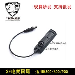 Constant Bright Mouse Tail Dual Function Illumination M300/M600 Tactical Flashlight SF Interface Wire Control Switch 20mm Rail