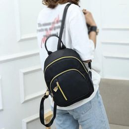 School Bags Women'S Waterproof Nylon Shoulder Multi Function Casual Backpack Solid Bag Vintage Backpacks 2024