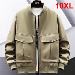 Men's Jackets 10XL Plus Size Baseball Jacket Men Cargo Coat Fashion Casual Solid Color Male Outerwear Big 10XLHigh Quality