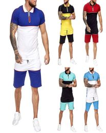 2021 Fashion Summer Men Sets Oneck T Shirt Knee Length Shorts 2Piece Sets Tracksuits Male Clothing Jogger Short Sleeve Shorts7234436