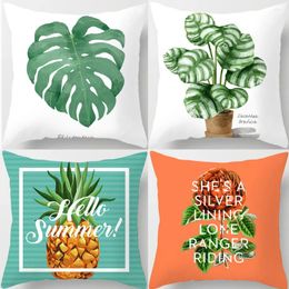 Pillow Tropical Leaf Pineapple Cover Happy Colours Polyester Throw Pillows Sofa Home Decoration Colourful Pillowcases