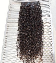 Mongolian virgin jerry curly hair weft clip in extensions unprocessed natural black Colour can be dyed4509088