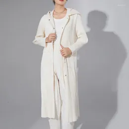 Women's Trench Coats COZOK Elegant Fashion Women 2024 Autumn Winter Pleated Mid Length Long Add Cotton Solid Colour Coat WT386