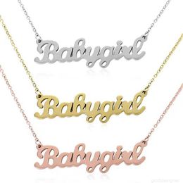 Designer Customized Name Necklace for Children Personalized Gold Color Stainless Steel Baby Nameplate Necklaces Jewelry Women Kids Gifts 6G3D