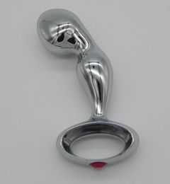 Top Quality Chrome Plated Zinc Alloy Anal Hook with Hole Ring Metal Anal Butt Plug Sex Toys Adult Products FFL016182616