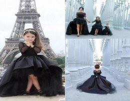 Black HiLo Tulle Kids TUTU Flower Girl Dresses First Communion Party Prom Princess Gown Bridesmaid Wedding Formal Occasion Dress8005132