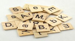 100 PcsSet Wooden Alphabet Scrabble Tiles 1820mm Wooden Black Letters Numbers Children Spelling Tool Learning Toys L4087755453