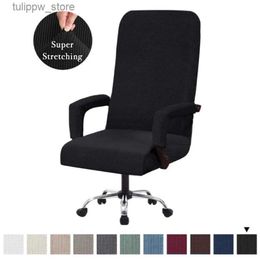 Chair Covers Elastic Office Lift Computer Chair Cover Modern Anti-dirty Boss Rotating Chair Seat Case Removable Thickened With Armrest Covers L240315