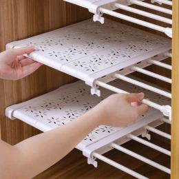 Racks Adjustable Wardrobe Closet Organiser Clothing Storage Shelves for Kitchen Bathroom Storage Holders Wall Shelf Mounted Racks