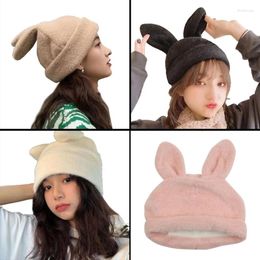 Berets Windproof Hat For Students Ear Shape Foldable Plush Winter Keep Warm Protects