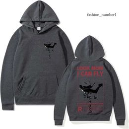 Cactus Jack Men's Hoodies Sweatshirts Cactus Jack Hoodie Men Women Doublesided Print LOOK MOM I CAN FLY Unisex Fashion Hip Hop Streetwear 671