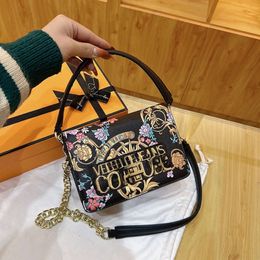 New Trendy for Women Handbag Fashionable Printed Single Shoulder Crossbody with A Foreign Temperament, Small Square Bag, Grand and Versatile Handbags