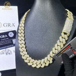 Luxury Necklace 30mm Width Big Brass Chain Custom Big Necklace D-vvs Moissanite Big Cuban Link Chain