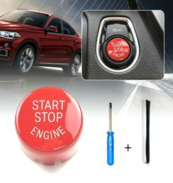 Car Start Stop Engine Button Switch Cover For F20 F30 F10 F01 F25 Durable Red Start Stop Engine Switch Button Cover9499726