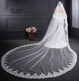 Wedding Veil High Quality long Length Two Layers 3m Width Elegant Luxury Real Image Long Elegant Lace Bridal Veils with Metal Comb5432166