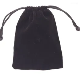 Jewelry Pouches 5 PCS Black Velvet Gift Bag Pouch Drawstring Handmade 9cmX12cm