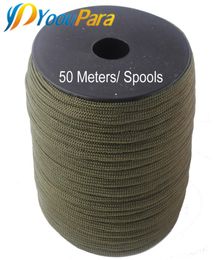 252 Colors 50 meters Paracord 550 Paracorde Rope Cuerda Escalada Mil Spec Type III 7Strand Parachute Outdoor Campling Survival Pur8292254