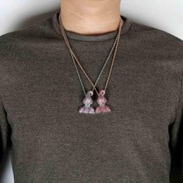 Pendant Necklaces GUCY Hip Hop Character Anime Majin Buu Necklace Micro Pave CZ Stone Pendants Men Christmas Gift208S