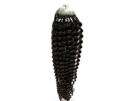 Kinky Curly Micro Loop Ring Beads Remy Human Hair Extensions Easy links Brazilian Virgin hair Natural Colour 100g3661357