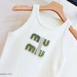 Mui Mui Women's T-shirt Designer Women Sexy Halter Tee Party Fashion Crop Top Luxury Embroidered T Shirt Spring Summer Backless 678