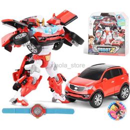 Transformation toys Robots Big!!! ABS Tobot Transformation Robot Toys Korea Cartoon Brothers Anime Tobot deformed car Aeroplane toy for baby gift 2400315