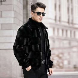 Middle Aged and Elderly Mens Mink Fur Imitation Autumn Winter Fathers Clothing Warm Western-style Cold Resistant Plush Coat Jacket