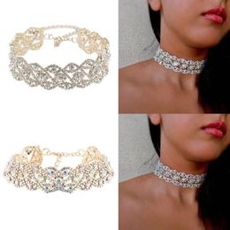 Women Crystal Rhinestone Choker Necklace Full Diamond Collar Gothic Wedding Party Jewelry263i