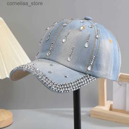 Ball Caps Adjustable Breathable Rhinestone Baseball Cap for Women Sequins Casual Sports Cap Rhinestone HatY240315