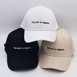 I AM NOT A RAPPER Letters Printed Casual Male Female Designer Hats Unisex Hip Hop Hats Men Women Ball Caps251V