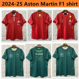 Nya herrar racing slitage Aston Martin T-shirt 2024 Officiell herr Fernando Alonso Racing Suit F1 Shirt Moto Motorcyc Tees Storlek: S-5XL