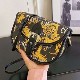 Brand Women's Handbag Fashion Half Round New Saddle Luxury Printed Elegant Handbag One Shoulder Crossbody Bag