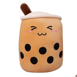 Stuffed Plush Animals 24Cm Boba P Toys Soft Pink Stberry Milk Tea Cup Toy Bubble Pillow Cushion Kids Gift Drop Delivery Gifts Otwvq