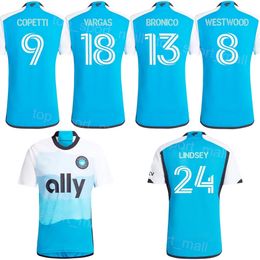 2024-2025 Soccer Charlotte FC Jerseys 29 MALANDA 1 KAHLINA 10 DEJAEGERE 9 COPETTI 18 VARGAS 13 BRONICO 24 LINDSEY 8 WESTWOOD 15 BENDER 37 ARFIELD Football Shirt Kits