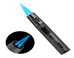 PIPITA Windproof Cigar Torch Lighter Refillable Butane Cigar Lighter Double Jet Flame Lighter For BBQ Camping Without Gas9867119