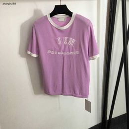 designer knit T-shirt women brand clothing womens summer pink top fashion logo short sleeve ladies shirt Asian size S-L Mar 15