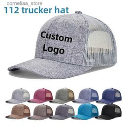 Ball Caps Adult Sunscreen Breathable Slightly Curved Brim Mesh Baseball Caps Men Solid 6 Panel 112 Trucker Hat Golf Women snapback CapsY240315