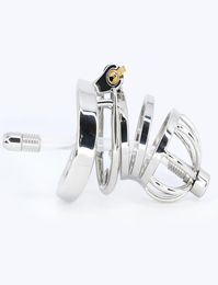CBT cock Prison Male Stainless Steel Cock Cage Penis Ring Chastity Device catheter with Stealth New Lock Adult Sex Toy C066C0679856424