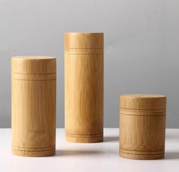 Bamboo Storage Bottles Jars Wooden Small Box Containers Handmade For Spices Tea Coffee Sugar Receive With Lid Vintage1136630