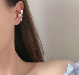 Stud Earrings Korean Fashion Gold And Silver Color Womens Pearl Non Pierced 3 Piece Set Of Ear Clips Jewelry Accessories