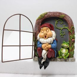 Sculptures Creative Napping Garden Gnome And Frog Patio Ornament Napping Garden Dwarf Statue Figurine Garden Accessories Decoration