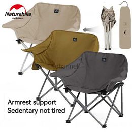 Camp Furniture Naturehike Folding Moon Chair Lightweight Armchair Portable Backrest Seat Stool for Outdoor Camping Fishing Travel 110kg Bearing YQ240315