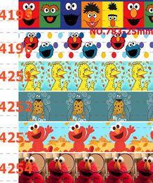 25mm 1quot 50Yards Grosgrain ribbon Sesame streetElmo and friends039 printed ribbon9918047