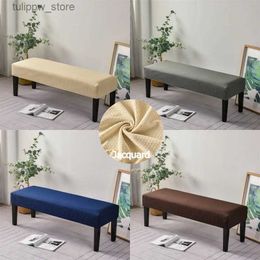 Chair Covers Jacquard Piano Stool Cover Stretch Long Ottoman Covers Solid Color Elastic Bench Slipcover for Living Room Furniture Protector L240315